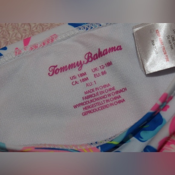 Tommy Bahama Kids Baby 2 Piece Floral Bathing Suit 18 Months Swim Suit - Picture 3 of 4